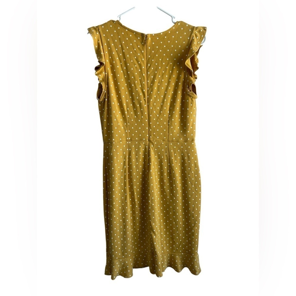 Old Navy Dress MustardYellow Polka Dot Flutter Sleeve Ruffle Hem • Used • Medium - Picture 4 of 5